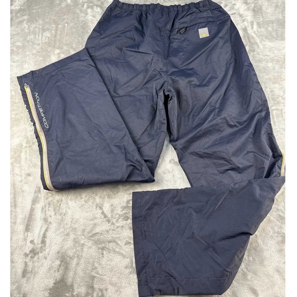 Nautica Track Pants Mens XXL Competition Navy Blue Side Zip Logo EUC